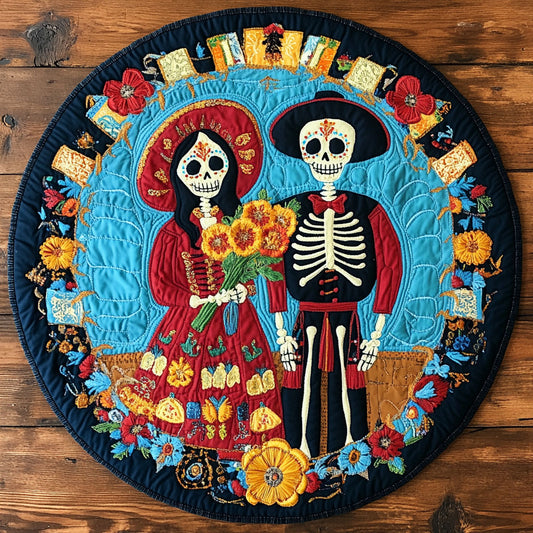 Skeleton Dreams WN0608069CL Quilted Round Mat