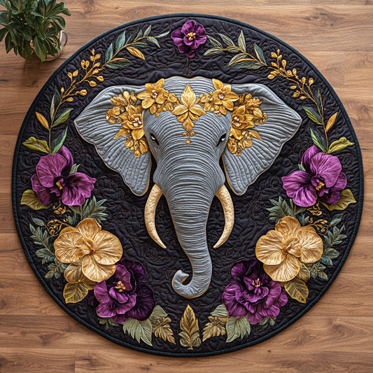 Ivory Grace CM2404017CL Quilted Round Mat