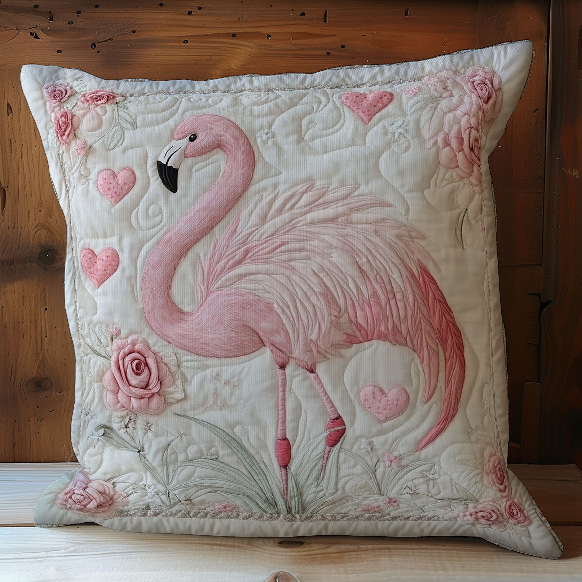 Rose Flamingo WY0502108CL Quilt Pillow Case