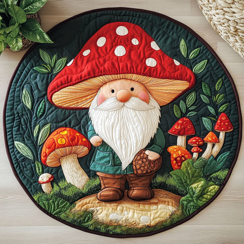 Gnome Mushroom CW2605462CL Quilted Round Mat