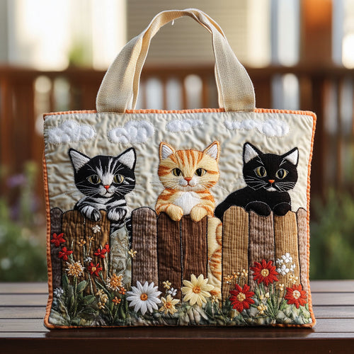 Paws Blossom CW0110014CL Quilted Tote Bag
