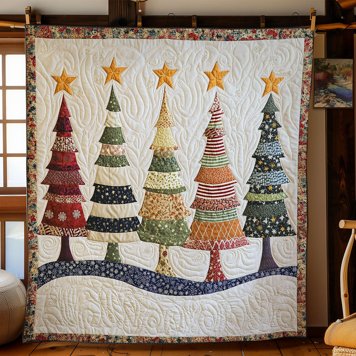 Christmas Tree Cabin WN0707004CL Quilt