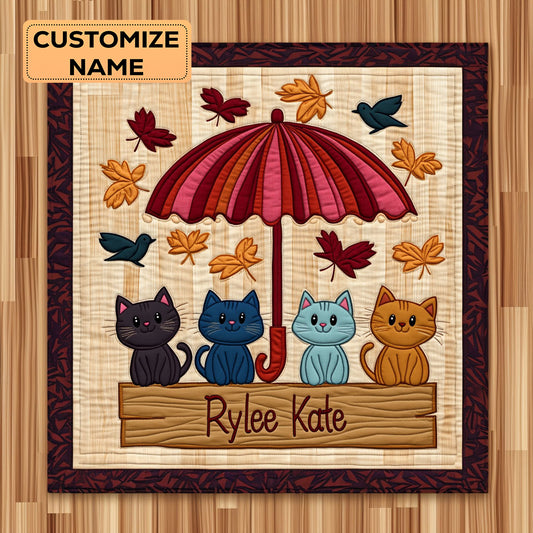 Under One Umbrella WJ1707009CL Personalized Baby Quilt