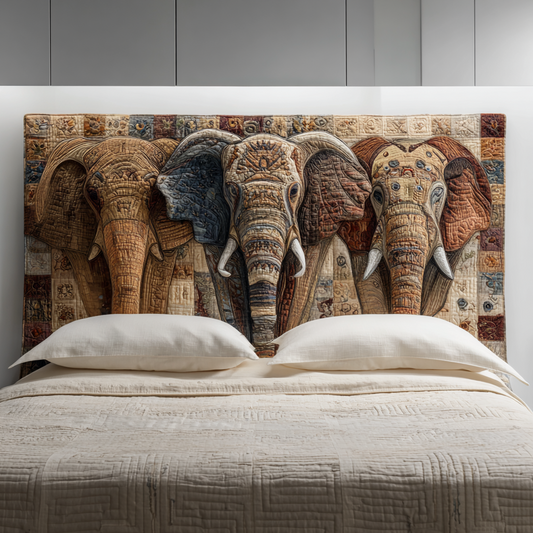 Majestic Elephants XR1712023CL Quilted Headboard Slipcover