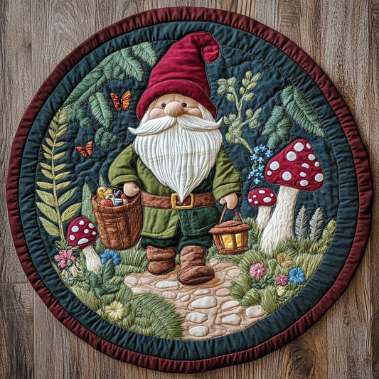 Mushroom Picking CQ1505022CL Quilted Round Mat