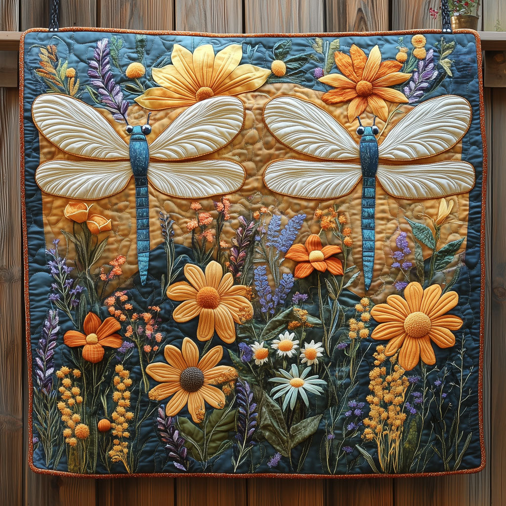 Vibrant Floral Dragonfly XK2509004CL Quilt