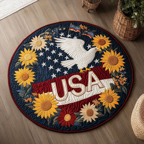 Stars And Petals CP1406006CL Quilted Round Mat