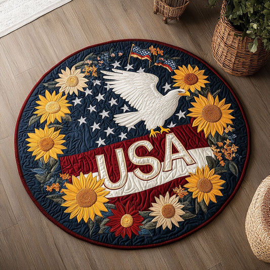 Stars And Petals CP1406006CL Quilted Round Mat