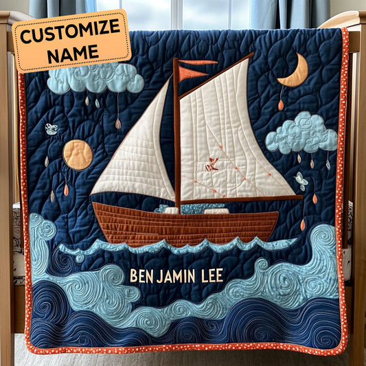 Sailor’s Dream CP2907022CL Personalized Baby Quilt