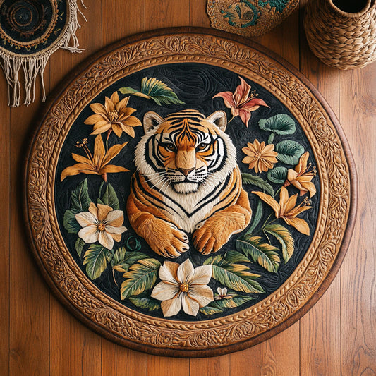 Jungle Tiger WY2805033CL Quilted Round Mat