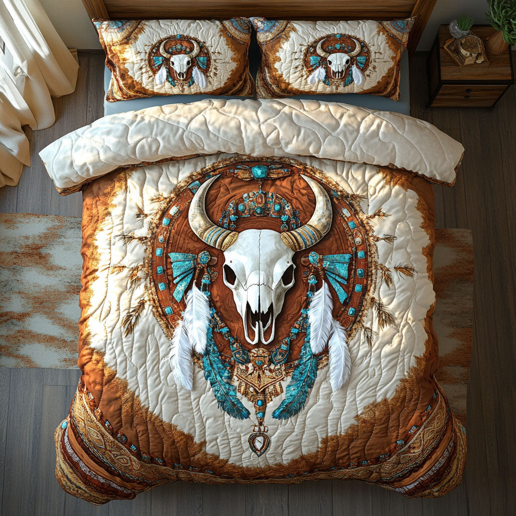 Bull Skull Dreamcatcher WY1908067CL Duvet Cover Set