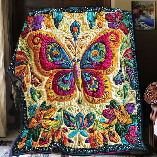 Colorful Abstract Butterfly WY1801054CL Quilt