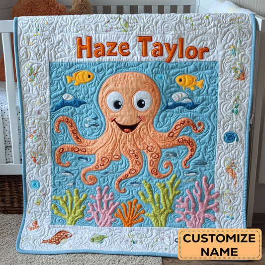 Little Octopus WN2907071CL Personalized Baby Quilt