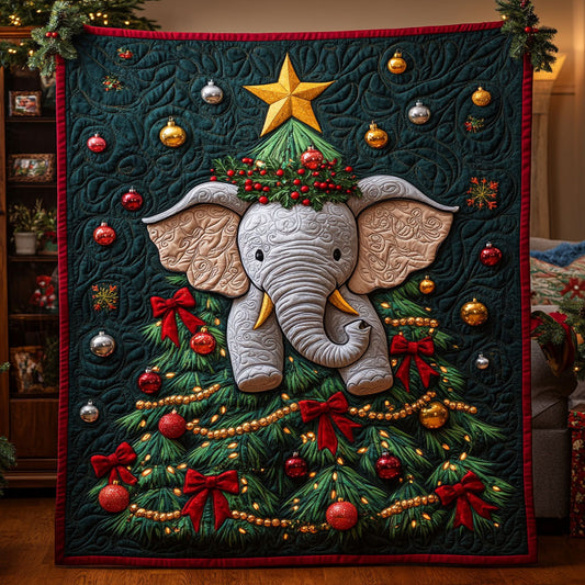 Christmas Tree Elephant WY0906033CL Quilt