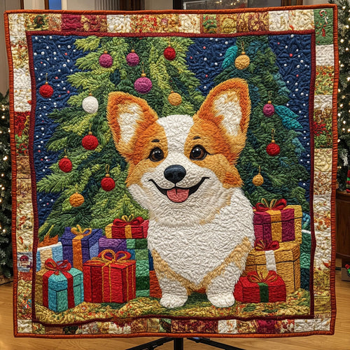 Jolly Corgi Christmas YR1710004CL Quilt