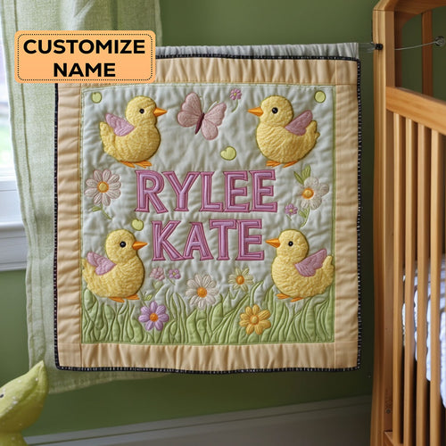 Flutter And Quack WY2907033CL Personalized Baby Quilt