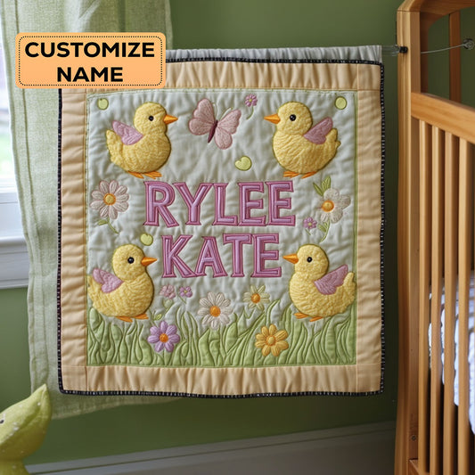 Flutter And Quack WY2907033CL Personalized Baby Quilt