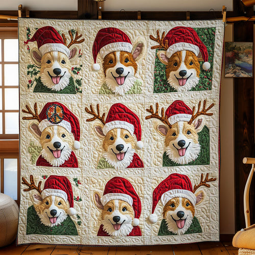 Holiday Corgi Cheer WN3110038CL Quilt