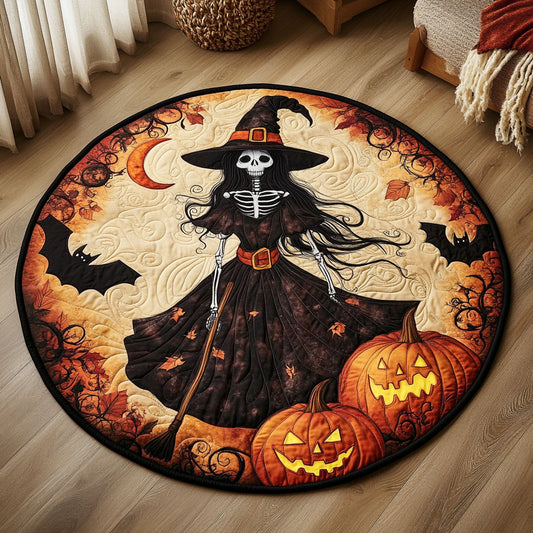 Majestic Pumpkin Witch CW2807041CL Quilted Round Mat
