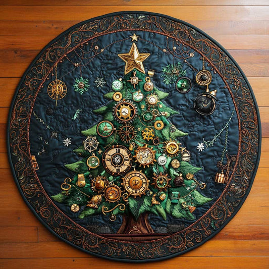 Gearspun Christmas Tree WN1005022CL Quilted Round Mat