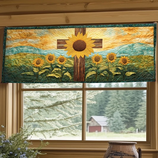Sunflower Cross WY0605036CL  Quilted Valance