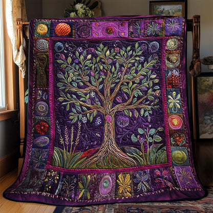Purple Tree Of Life WX2201040CL Quilt