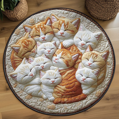 Purring Cat WN2203079CL Quilted Round Mat