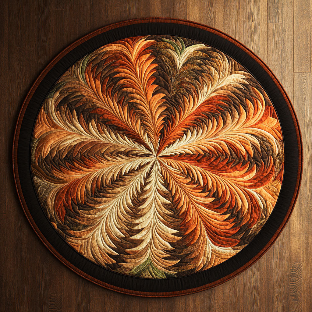 Leaf Harmony WN0707086CL Quilted Round Mat
