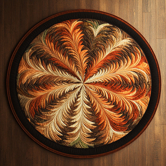 Leaf Harmony WN0707086CL Quilted Round Mat