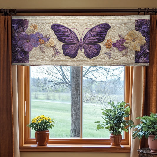 Purple Butterfly WX2003104CL Quilted Valance