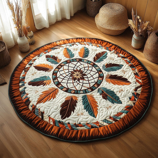 Vintage Dreamcatcher WY2005033CL Quilted Round Mat