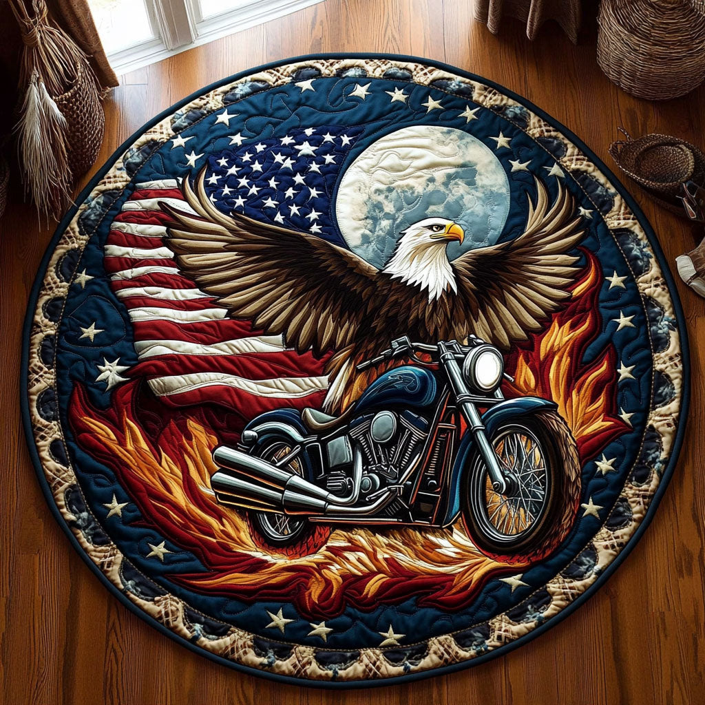 Bald Eagle Road King WY3006009CL Quilted Round Mat