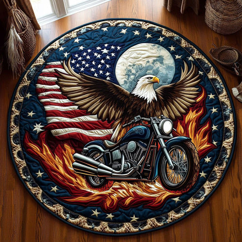 Bald Eagle Road King WY3006009CL Quilted Round Mat
