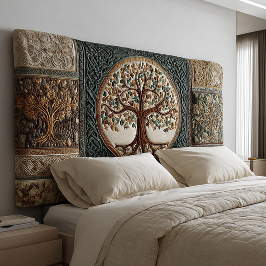 Majestic Tree of Life XR1712015CL Quilted Headboard Slipcover