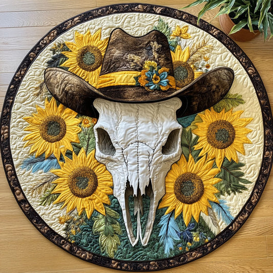 Sunny Skull CW0507036CL Quilted Round Mat