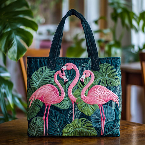 Tropical Flamingo CW2409020CL Quilted Tote Bag