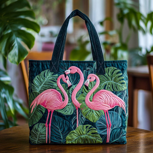 Tropical Flamingo CW2409020CL Quilted Tote Bag
