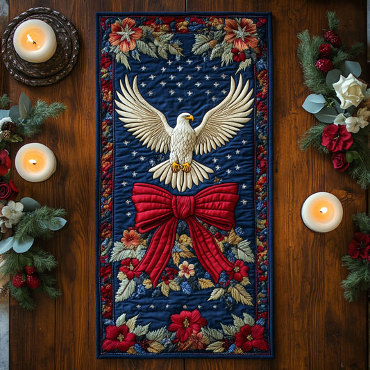 Bald Eagle Crest WN1206009CL Quilted Table Runner
