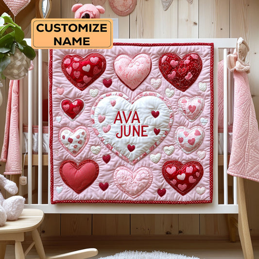 Candy Heart WY3007026CL Personalized Baby Quilt