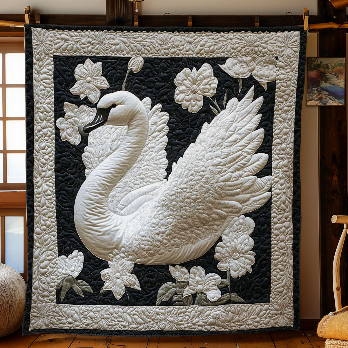 Royal White Swan WN2203083CL Quilt