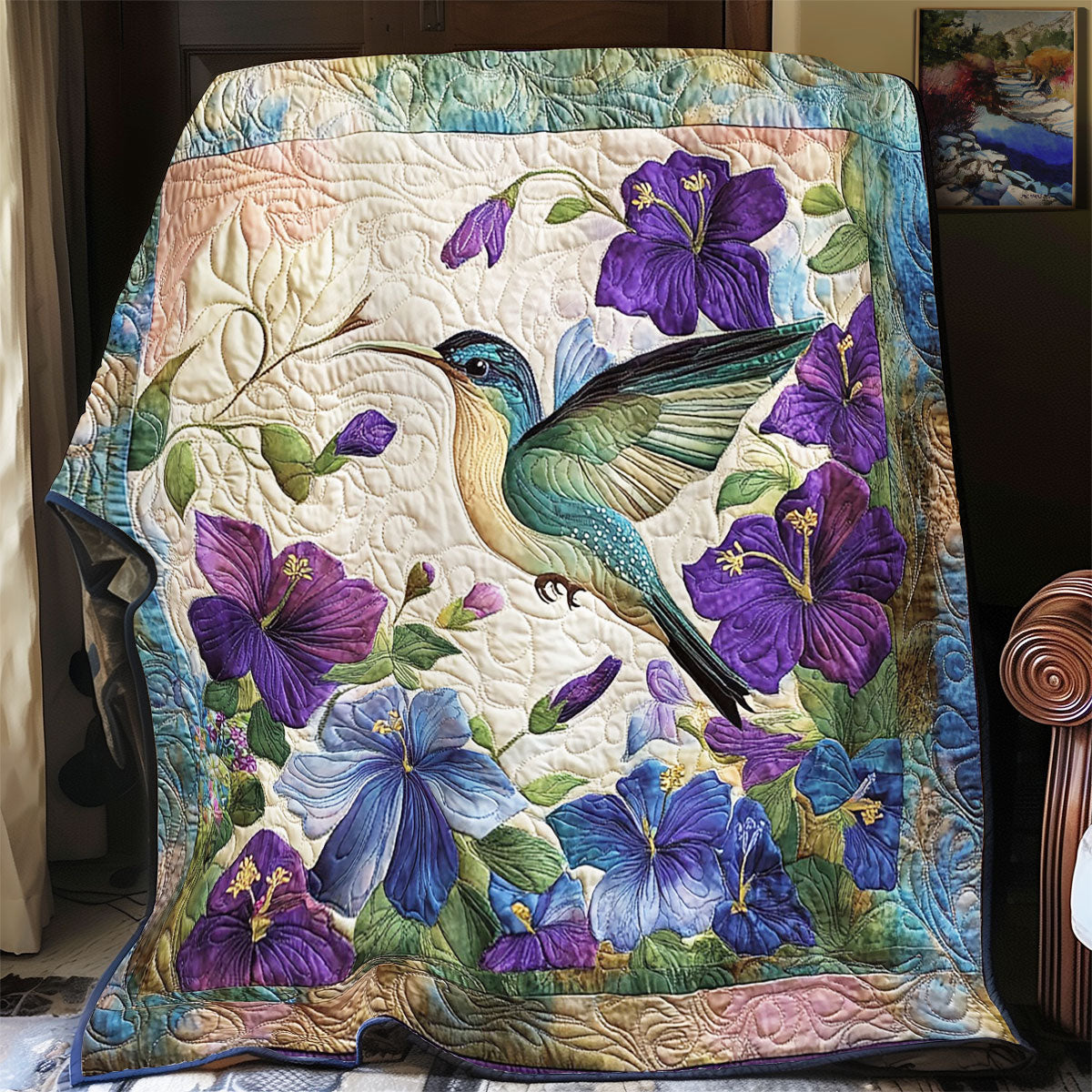 Hummingbird And Hibicus WY1302030CL Quilt