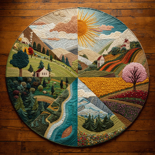 Meadow Season CW1108022CL Quilted Round Mat