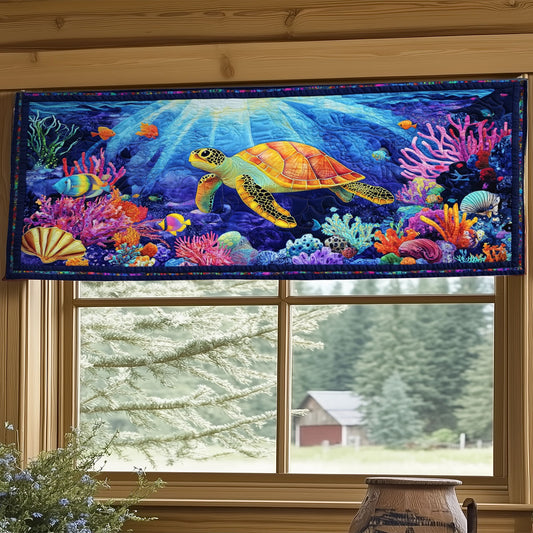 Radian Ocean Turtle WY0406039CL Quilted Valance