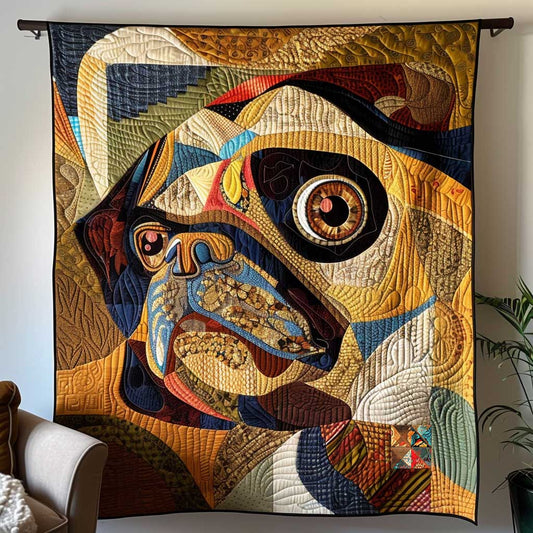 Sad Pug Portrait WP1710011CL Quilt