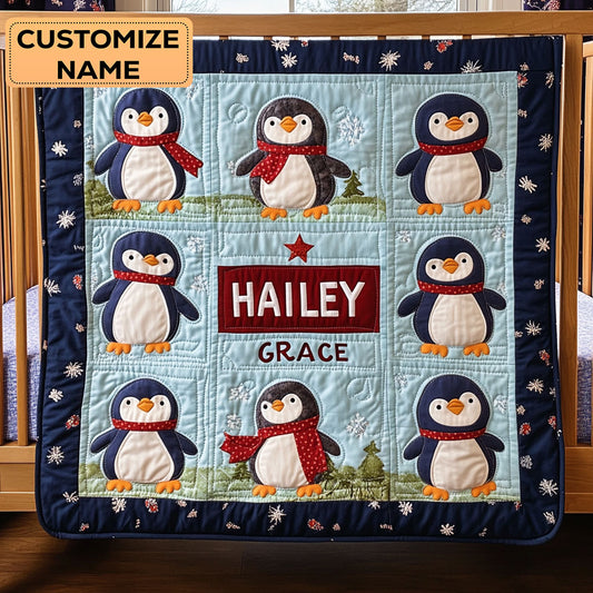 Arctic Cuties CP2607026CL Personalized Baby Quilt