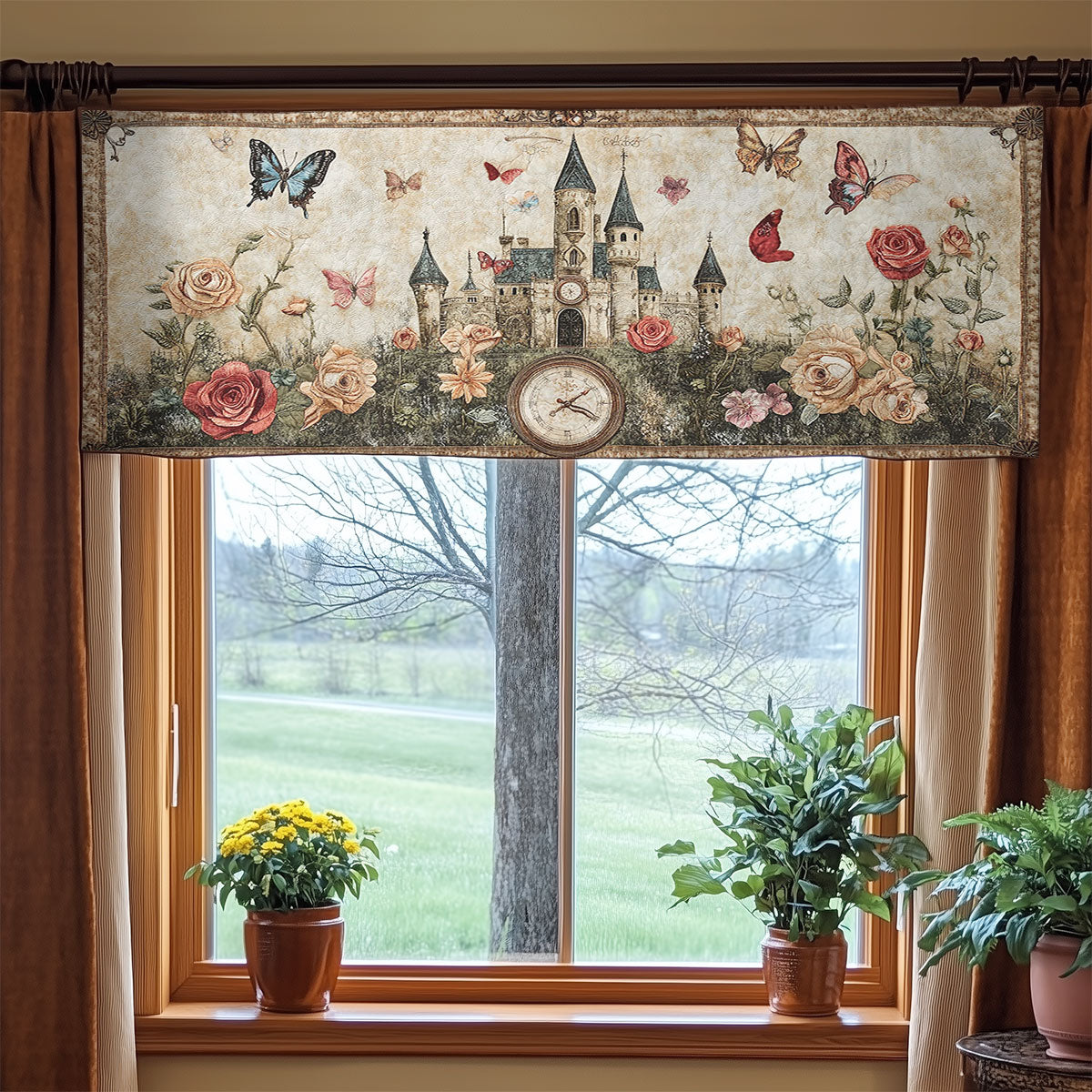 Butterfly Castle Veil WN0408005CL Quilted Valance