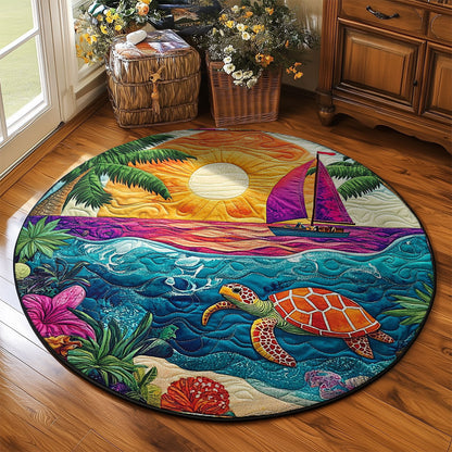 Tropical Sea Turtle WJ0304047CL Quilted Round Mat