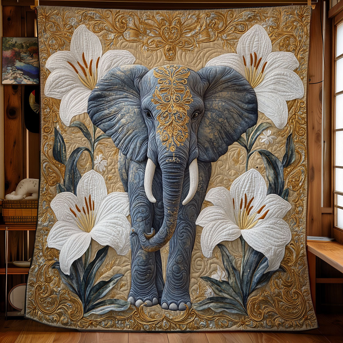 Regal Strength And Lilies WX0407062CL Quilt