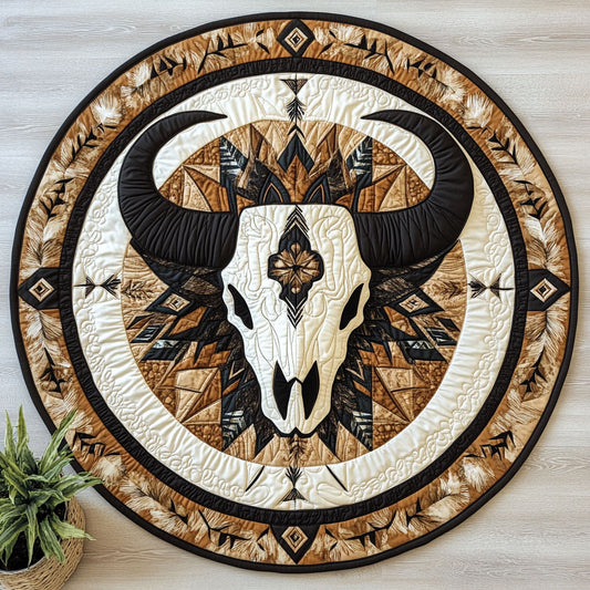 Tribal Skull CW0606050CL Quilted Round Mat