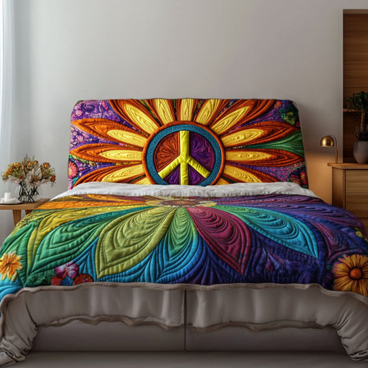 Sunburst Peace Sign KL2012018CL Quilted Headboard Slipcover